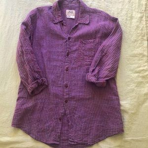FLAX striped linen Tunic—fits Large